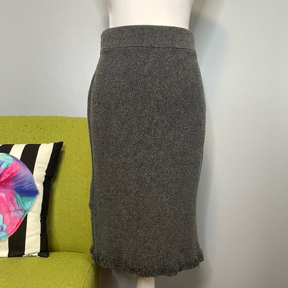 Club Monaco Gray Knit Pull On Straight Pencil Skirt - Picture 1 of 6